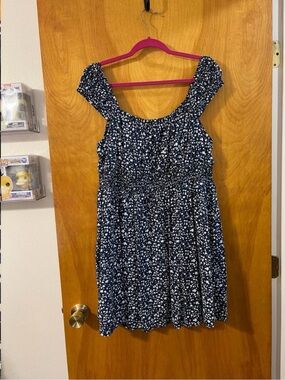 Old Navy Navy Blue & White Floral Mini Dress